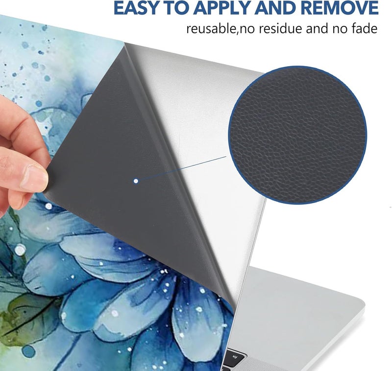 AIMSA Laptop Skin Sticker Decal, 17 17.3 inch Laptop Art Decal Universal Cover, Decorative Stickers Notebook Skin Protector, Blue Flower - Image 3